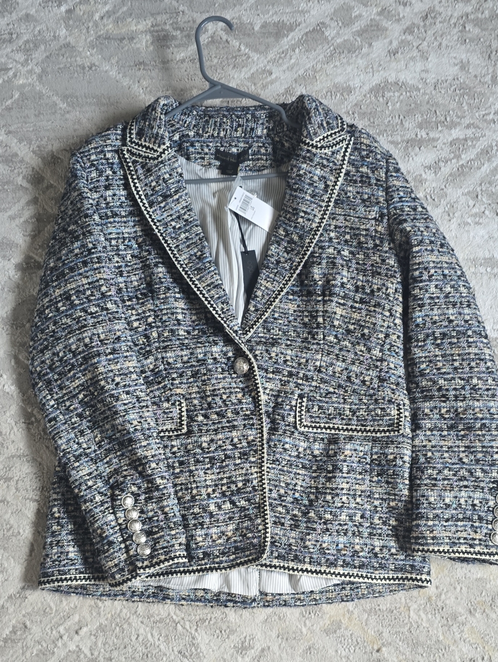 House of Harlow 1960 Blue Multi Tweed Blazer